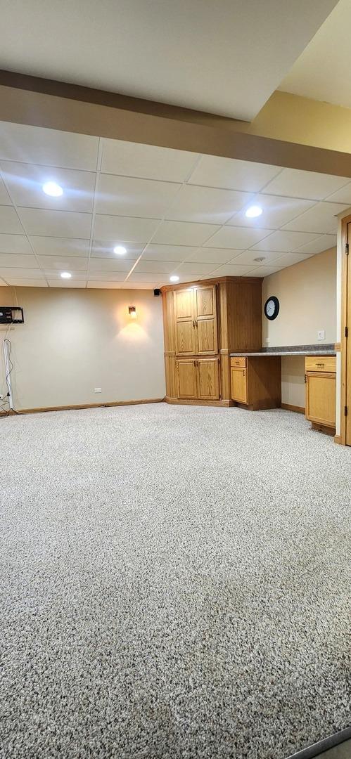 18068 Jason Ln, Lansing, IL 60438 - finished basement featuring recessed lighting and carpet floors