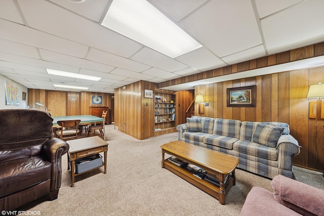 1613 Douglas St, Joliet, IL 60435 - living area featuring light carpet and wooden walls