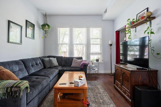 3137 N Monticello Ave, Chicago, IL 60618 - living room with dark wood finished floors and baseboards
