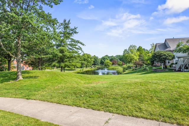 3208 Countrybend Ln, Champaign, IL 61822 - view of green lawn with a water view