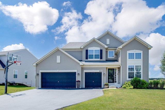 662 Kentshire Dr, Yorkville, IL 60560 - view of front facade with asphalt driveway and a front yard