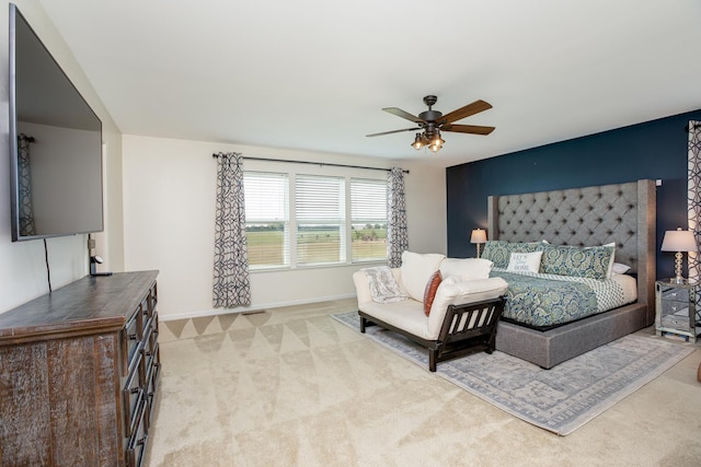 662 Kentshire Dr, Yorkville, IL 60560 - bedroom featuring light carpet and a ceiling fan
