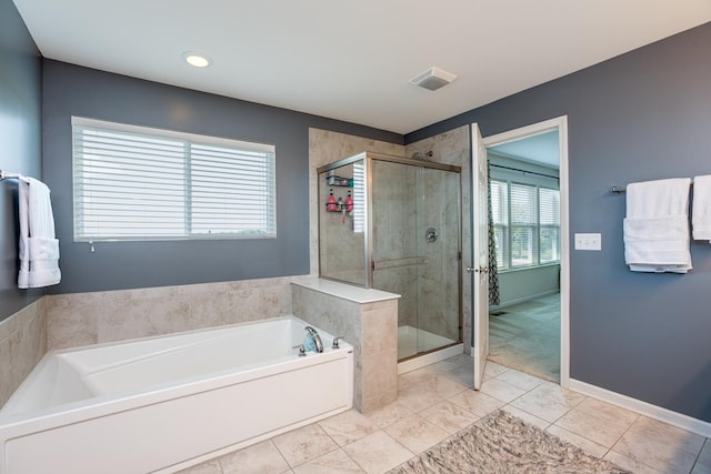 662 Kentshire Dr, Yorkville, IL 60560 - bathroom featuring a garden tub and a shower stall
