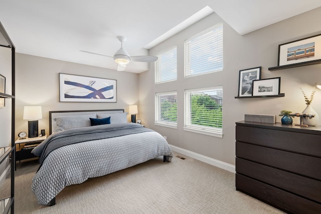 2757 N Wayne Ave Unit E, Chicago, IL 60614 - bedroom featuring light carpet, baseboards, and a ceiling fan
