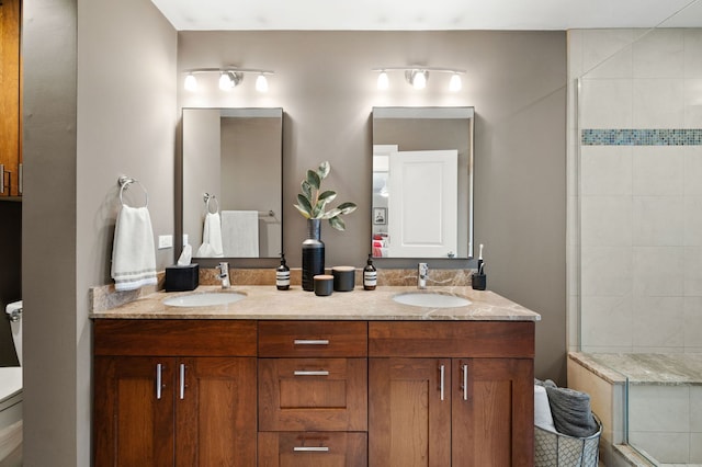 2757 N Wayne Ave Unit E, Chicago, IL 60614 - bathroom featuring double vanity and a tile shower
