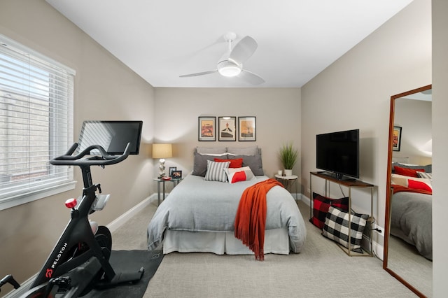 2757 N Wayne Ave Unit E, Chicago, IL 60614 - bedroom featuring carpet flooring, baseboards, and a ceiling fan