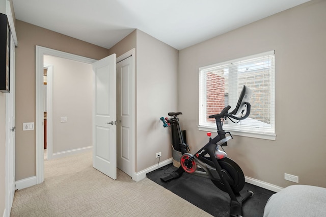 2757 N Wayne Ave Unit E, Chicago, IL 60614 - exercise area with baseboards and light carpet