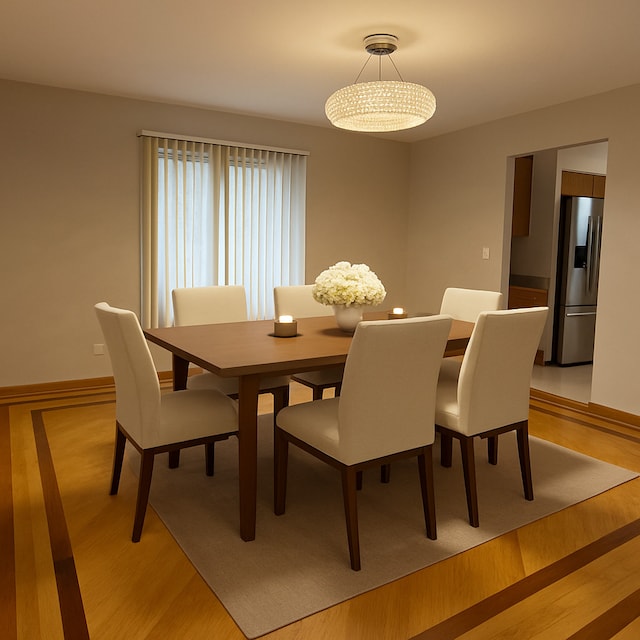 8020 Latrobe Ave, Burbank, IL 60459 - dining area featuring light wood-style flooring and baseboards