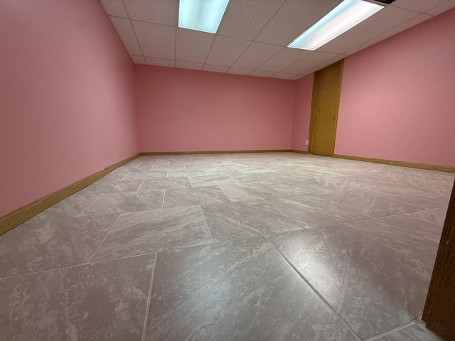 8020 Latrobe Ave, Burbank, IL 60459 - empty room with a drop ceiling and baseboards
