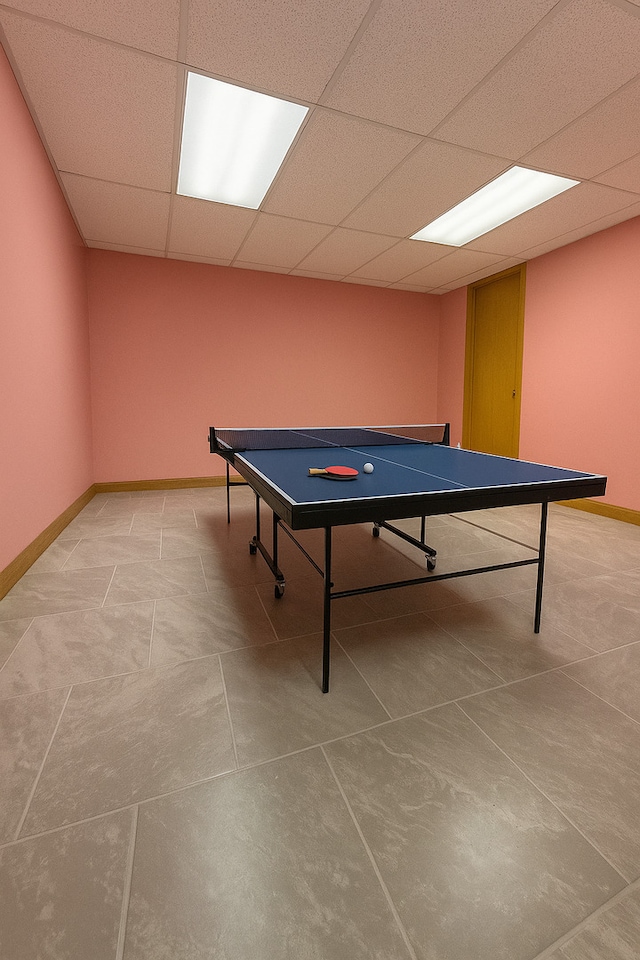 8020 Latrobe Ave, Burbank, IL 60459 - playroom with a paneled ceiling and baseboards
