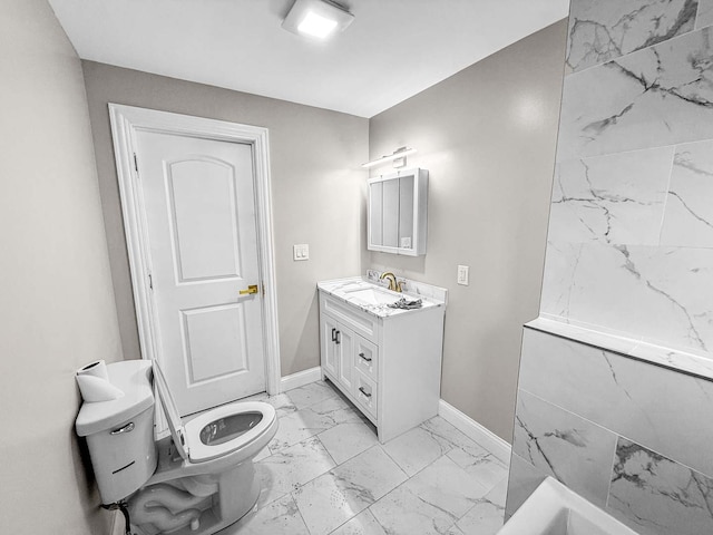 2914 Ridge Rd, Lansing, IL 60438 - full bathroom featuring marble finish floors and vanity