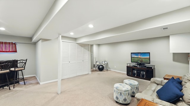 5321 Meadowbrook St, Plainfield, IL 60586 - living area with carpet flooring and recessed lighting
