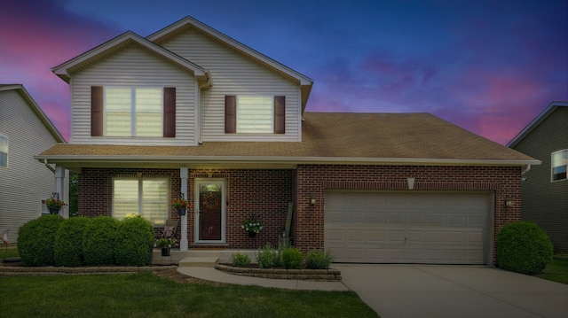 5321 Meadowbrook St, Plainfield, IL 60586 - traditional home featuring a garage, driveway, brick siding, and roof with shingles