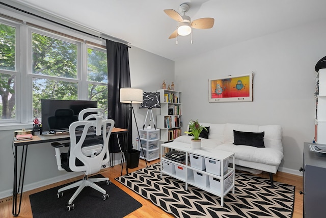 5844 N Hermitage Ave Unit B, Chicago, IL 60660 - office with ceiling fan and wood finished floors
