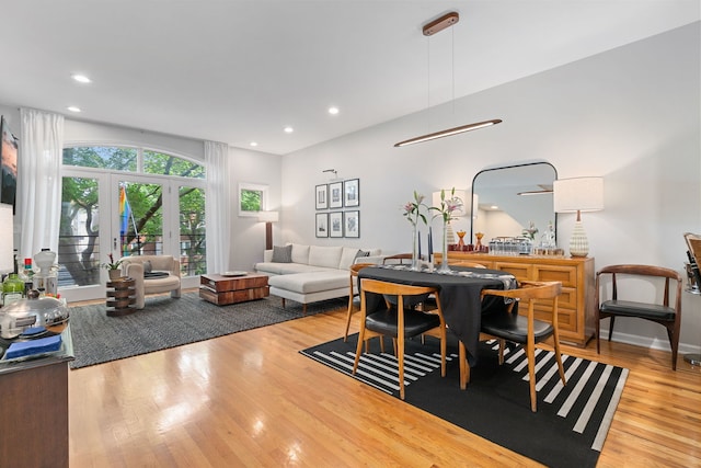 5844 N Hermitage Ave Unit B, Chicago, IL 60660 - living room featuring light wood-style flooring, recessed lighting, and french doors
