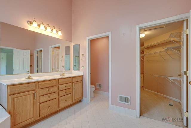 15 Open Pkwy N, Hawthorn Woods, IL 60047 - full bath featuring double vanity, a walk in closet, and tile patterned floors