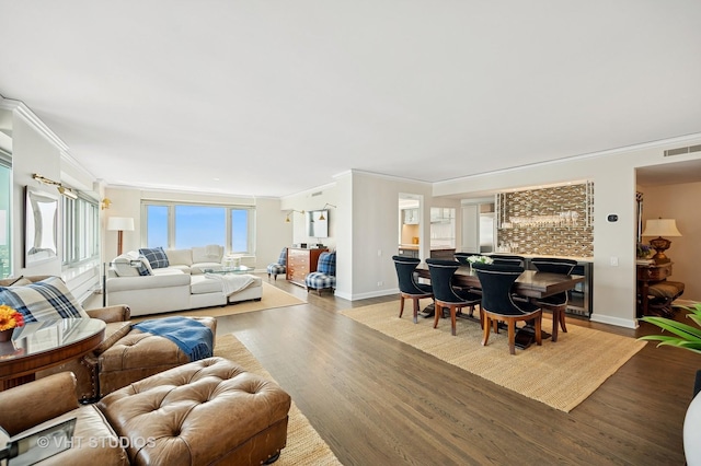 132 E Delaware Pl Unit 5106, Chicago, IL 60611 - living area with crown molding and wood finished floors