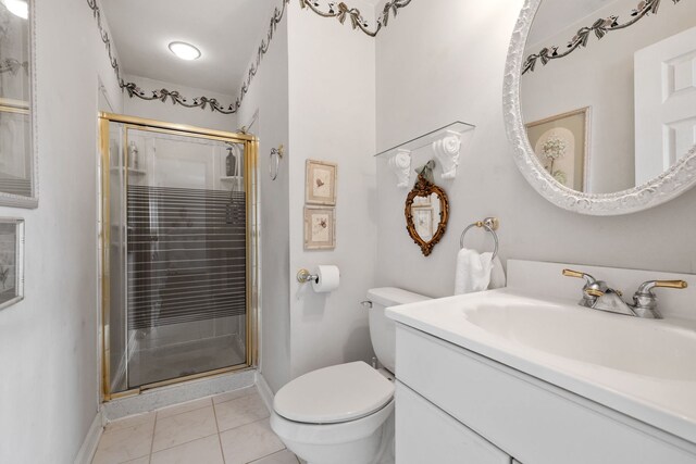 5927 Sherman Dr, Woodridge, IL 60517 - bathroom featuring baseboards, a stall shower, and vanity