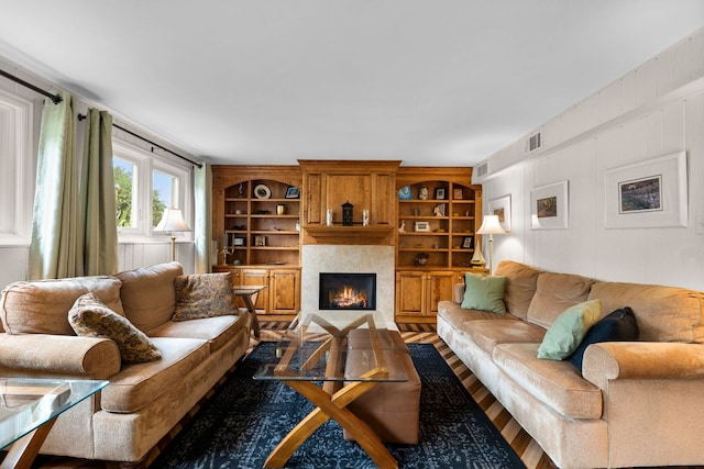 773 Farnham Ln, Wheaton, IL 60189 - living area featuring a lit fireplace and wood finished floors