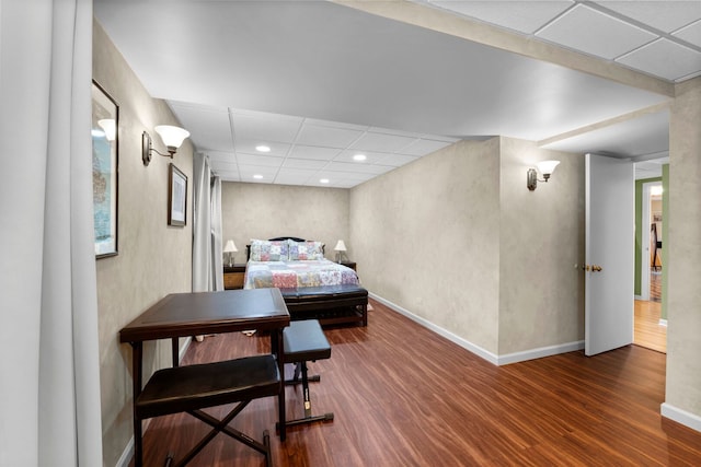 773 Farnham Ln, Wheaton, IL 60189 - bedroom featuring wood finished floors, a paneled ceiling, and recessed lighting