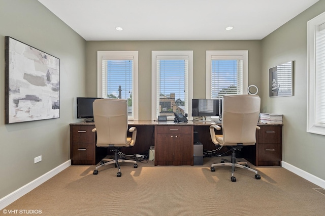 1230 W Cornelia Ave, Chicago, IL 60657 - carpeted home office with recessed lighting