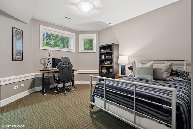 1230 W Cornelia Ave, Chicago, IL 60657 - carpeted bedroom featuring an office area and baseboards