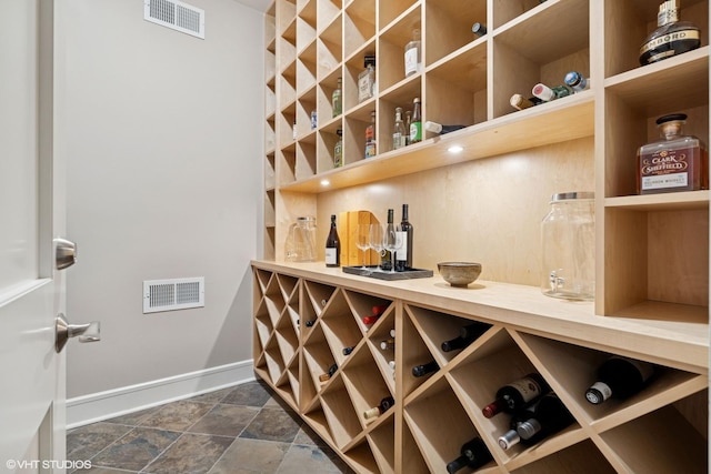 1230 W Cornelia Ave, Chicago, IL 60657 - wine room with baseboards and stone finish floors