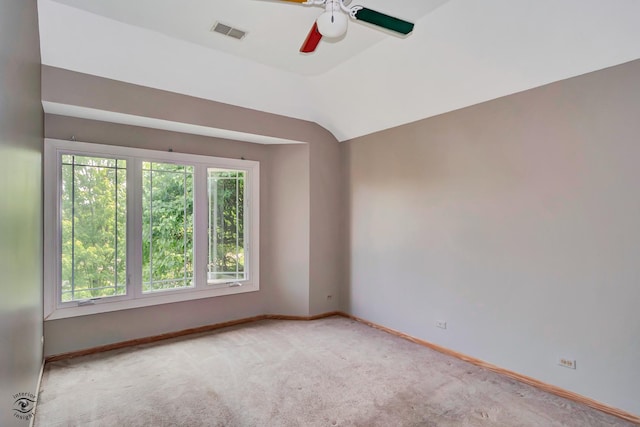 16924 Yearling Crossing Dr, Orland Park, IL 60467 - empty room with baseboards, carpet floors, ceiling fan, and lofted ceiling