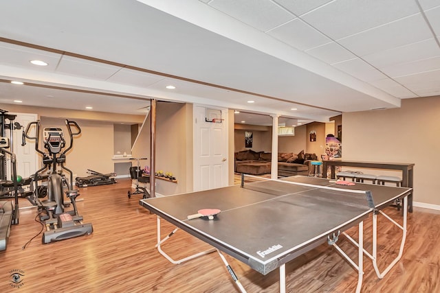 16924 Yearling Crossing Dr, Orland Park, IL 60467 - playroom featuring light wood-style flooring, recessed lighting, and baseboards