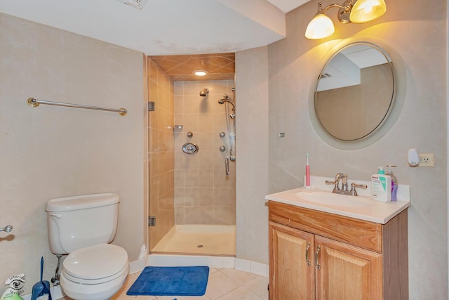 16924 Yearling Crossing Dr, Orland Park, IL 60467 - full bath featuring tile patterned flooring, vanity, a stall shower, toilet, and baseboards
