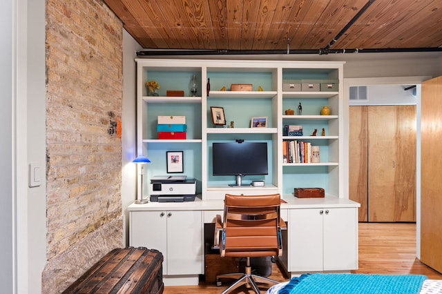 2111 W Churchill St Unit 112, Chicago, IL 60647 - office featuring wood ceiling and light wood finished floors