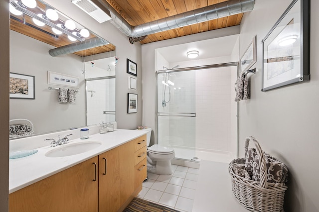 2111 W Churchill St Unit 112, Chicago, IL 60647 - full bath with vanity, a shower stall, and tile patterned flooring