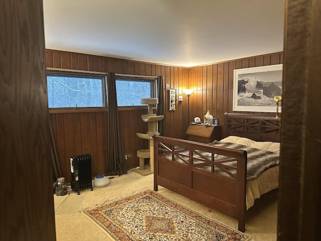 27125 N Williams Park Rd N, Wauconda, IL 60084 - carpeted bedroom with wooden walls and radiator heating unit