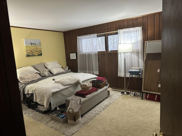 27125 N Williams Park Rd N, Wauconda, IL 60084 - carpeted bedroom featuring wood walls