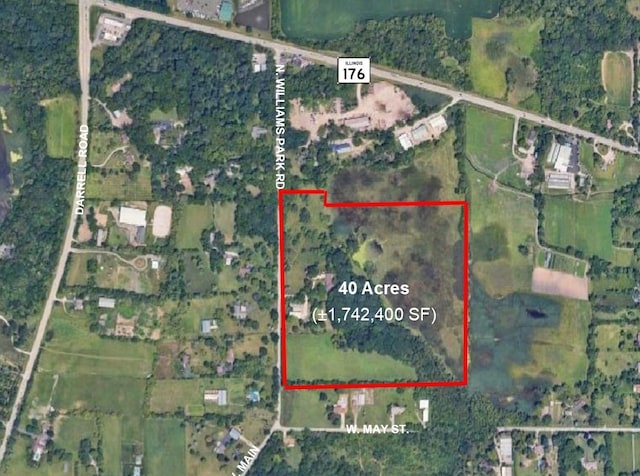 27125 N Williams Park Rd N, Wauconda, IL 60084 - aerial map of property and surrounding area with property parcel outlined