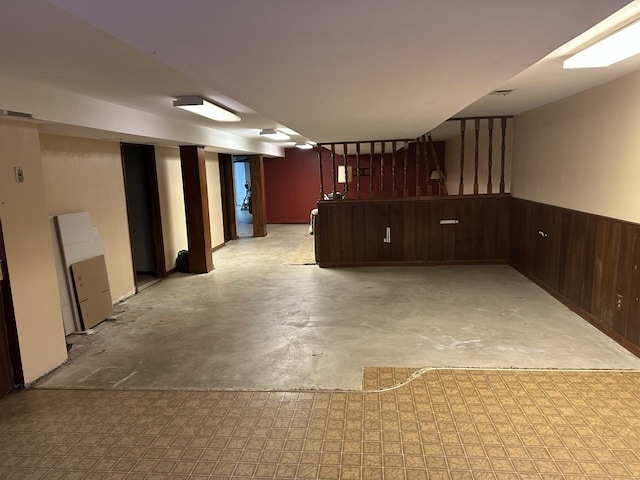 27125 N Williams Park Rd N, Wauconda, IL 60084 - finished below grade area with wood walls and a wainscoted wall