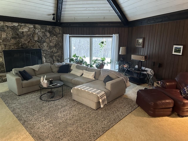 27125 N Williams Park Rd N, Wauconda, IL 60084 - living area with wooden walls and carpet floors