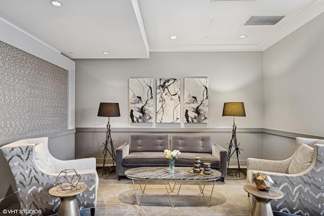 77 S Evergreen Ave Unit 707, Arlington Heights, IL 60005 - sitting room featuring crown molding and recessed lighting