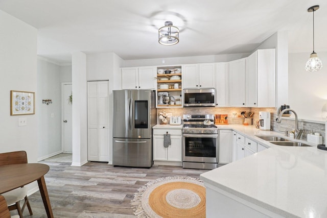245 Grays Dr, Oswego, IL 60543 - kitchen featuring appliances with stainless steel finishes, a sink, tasteful backsplash, and light wood-type flooring