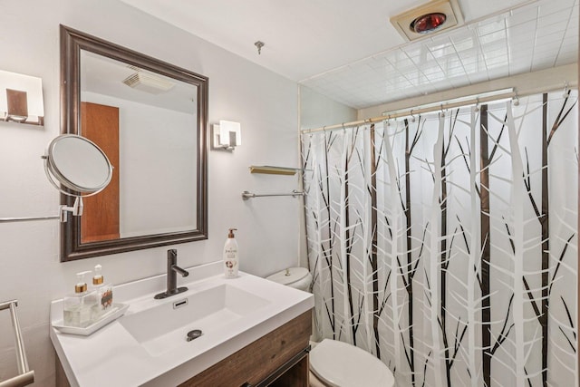 20214 Harmony Rd, Marengo, IL 60152 - full bath featuring toilet, vanity, and a shower with shower curtain