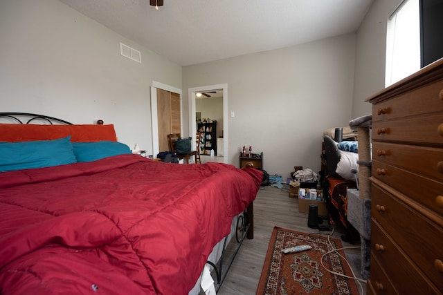 602 S Elm St, Villa Grove, IL 61956 - bedroom featuring wood finished floors and a closet