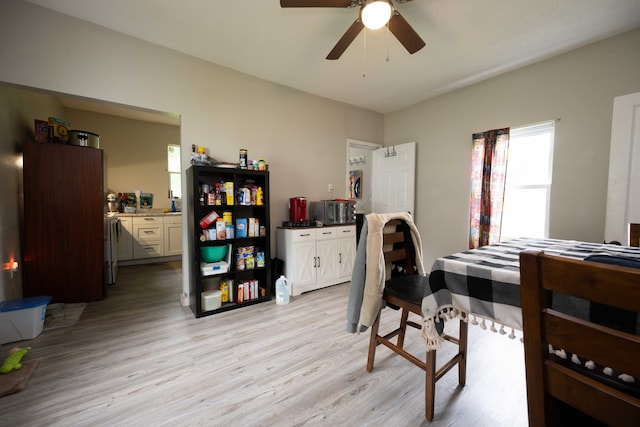 602 S Elm St, Villa Grove, IL 61956 - dining space featuring light wood-type flooring and a ceiling fan