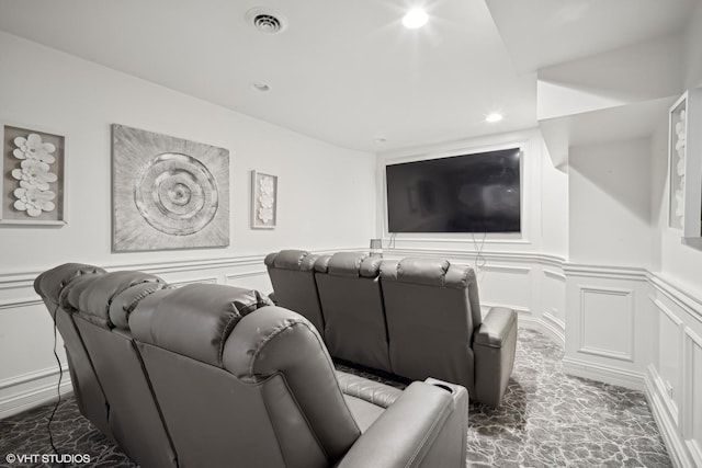 2315 N Arlington Heights Rd, Arlington Heights, IL 60004 - cinema room featuring a decorative wall, recessed lighting, and a wainscoted wall