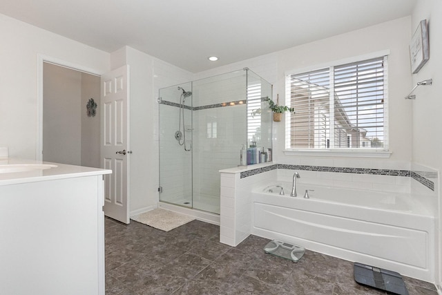 14904 S Morgan Ln, Plainfield, IL 60544 - full bath with a garden tub, a shower stall, and vanity