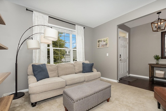 14904 S Morgan Ln, Plainfield, IL 60544 - living area featuring a chandelier and carpet flooring
