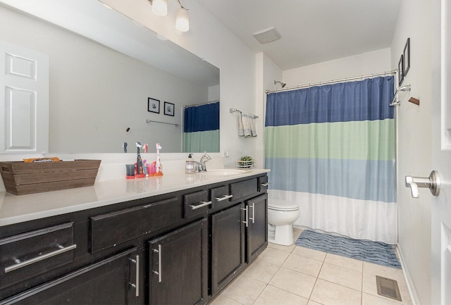 14904 S Morgan Ln, Plainfield, IL 60544 - bathroom featuring tile patterned flooring, vanity, and a shower with curtain