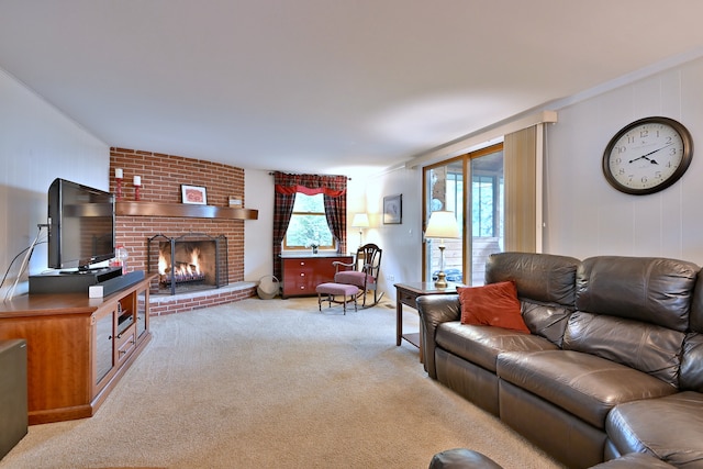 537 S Echo Ln, Palatine, IL 60067 - living area with light colored carpet and a brick fireplace
