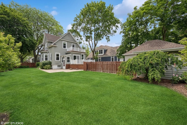 408 W Campbell St, Arlington Heights, IL 60005 - rear view of house featuring a balcony, a patio, and roof with shingles