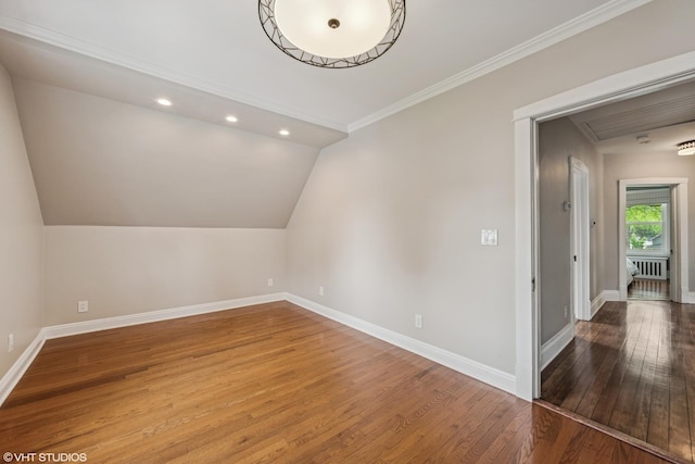 408 W Campbell St, Arlington Heights, IL 60005 - bonus room featuring hardwood / wood-style flooring, attic access, recessed lighting, and lofted ceiling