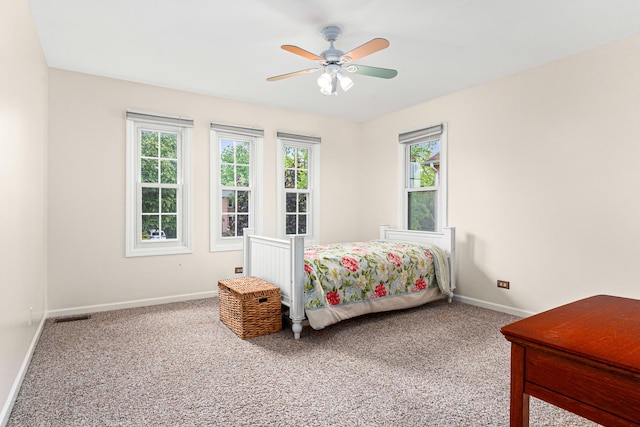 1440 Monarch Cir, Naperville, IL 60564 - carpeted bedroom featuring baseboards, multiple windows, and ceiling fan